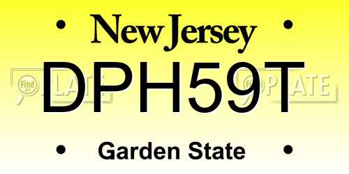 DPH59T New Jersey License Plate