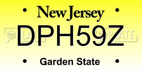 DPH59Z New Jersey License Plate