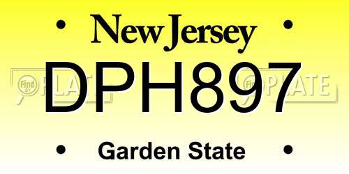 DPH897 New Jersey License Plate