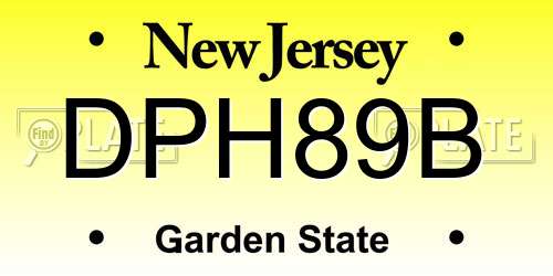 DPH89B New Jersey License Plate
