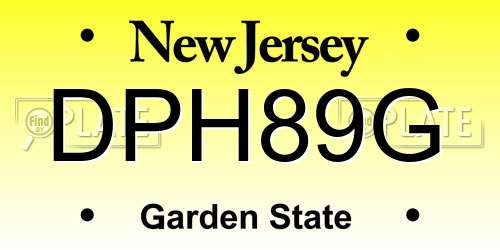 DPH89G New Jersey License Plate