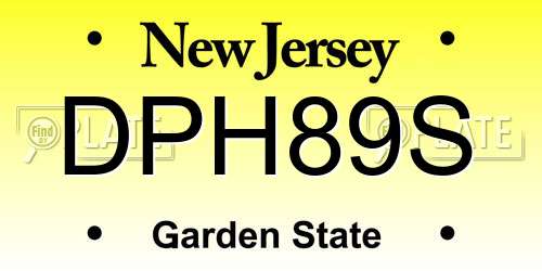 DPH89S New Jersey License Plate