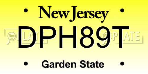 DPH89T New Jersey License Plate