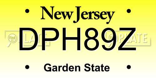 DPH89Z New Jersey License Plate