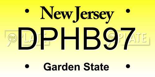 DPHB97 New Jersey License Plate