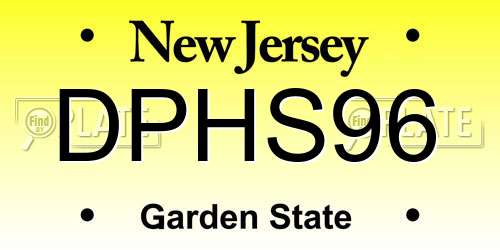 DPHS96 New Jersey License Plate