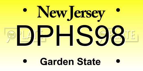 DPHS98 New Jersey License Plate