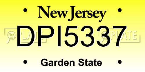 DPI5337 New Jersey License Plate