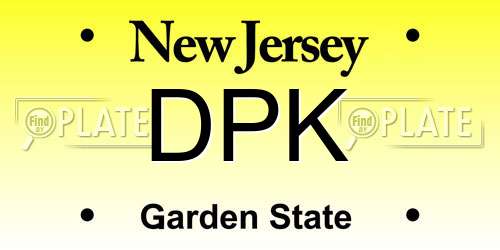 DPK New Jersey License Plate