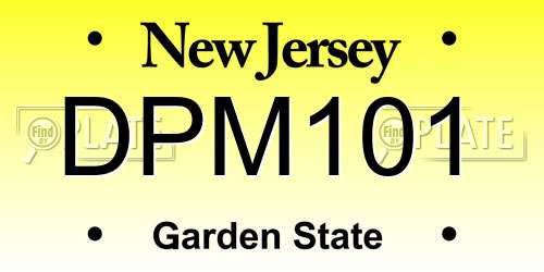 DPM101 New Jersey License Plate