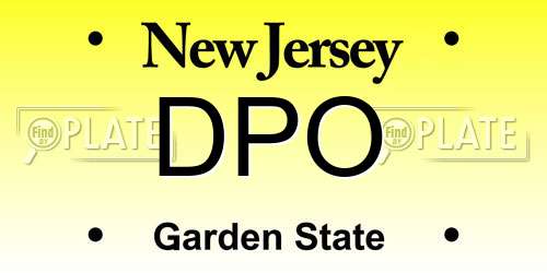 DPO New Jersey License Plate