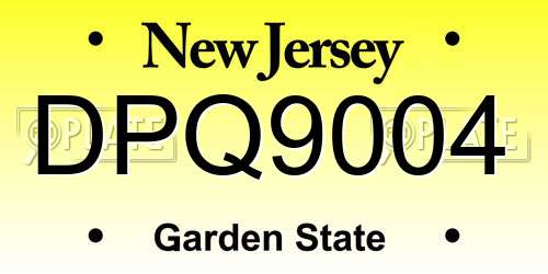 DPQ9004 New Jersey License Plate