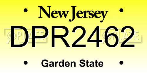 DPR2462 New Jersey License Plate