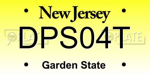 DPS04T New Jersey License Plate
