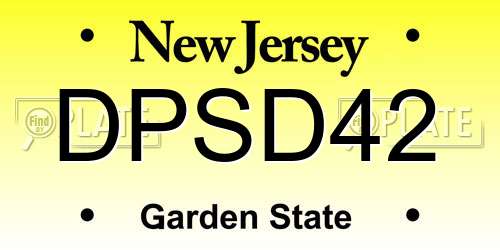 DPSD42 New Jersey License Plate
