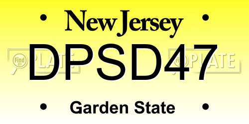 DPSD47 New Jersey License Plate