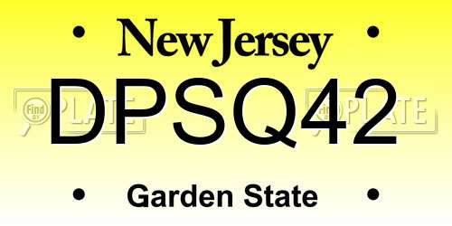 DPSQ42 New Jersey License Plate