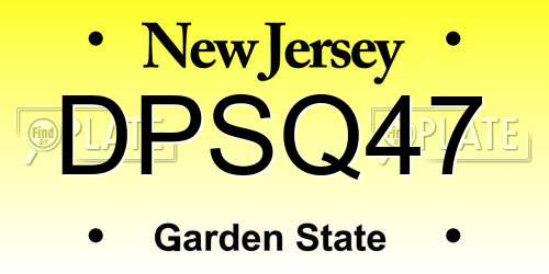 DPSQ47 New Jersey License Plate