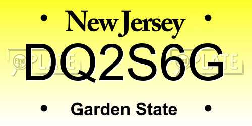 DQ2S6G New Jersey License Plate