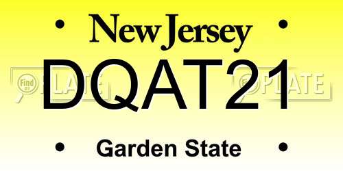 DQAT21 New Jersey License Plate