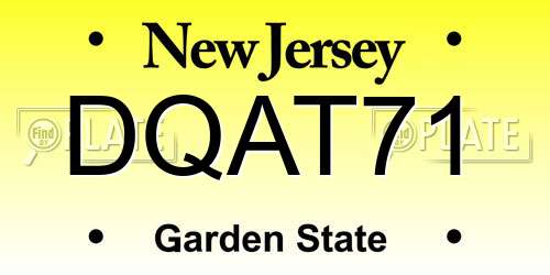 DQAT71 New Jersey License Plate