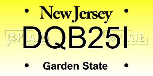 DQB25I New Jersey License Plate
