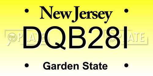 DQB28I New Jersey License Plate