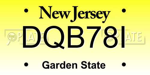 DQB78I New Jersey License Plate