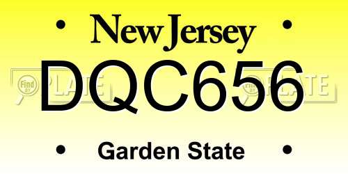 DQC656 New Jersey License Plate