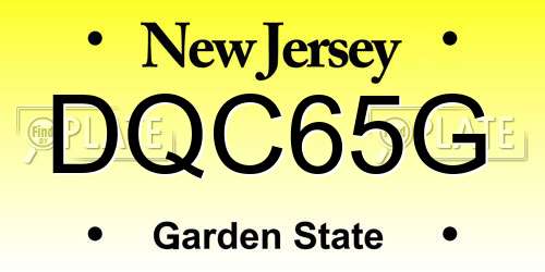 DQC65G New Jersey License Plate