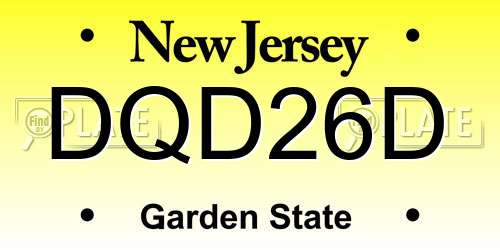DQD26D New Jersey License Plate