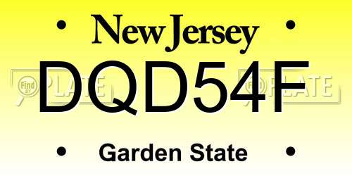 DQD54F New Jersey License Plate