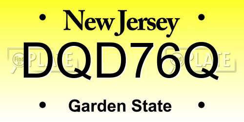 DQD76Q New Jersey License Plate