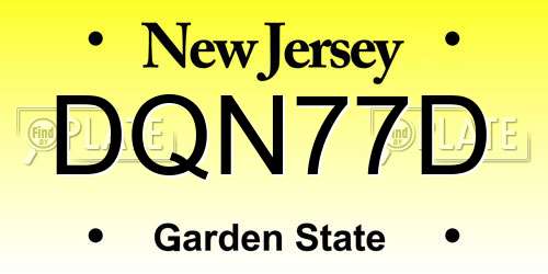 DQN77D New Jersey License Plate