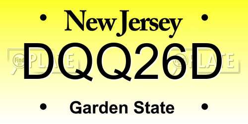 DQQ26D New Jersey License Plate