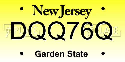 DQQ76Q New Jersey License Plate