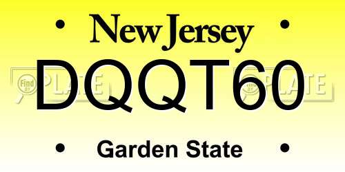 DQQT60 New Jersey License Plate