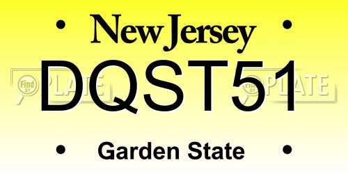 DQST51 New Jersey License Plate