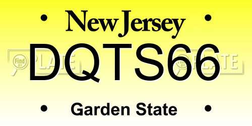 DQTS66 New Jersey License Plate