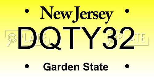 DQTY32 New Jersey License Plate
