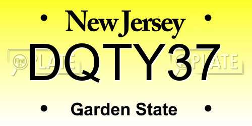 DQTY37 New Jersey License Plate