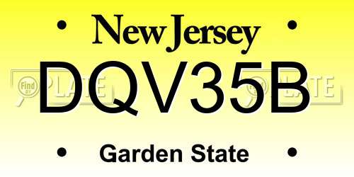 DQV35B New Jersey License Plate