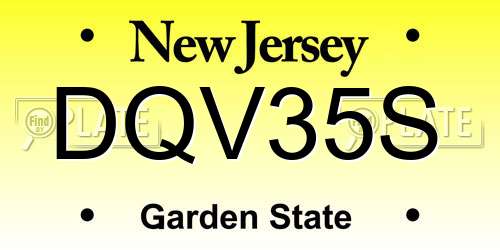 DQV35S New Jersey License Plate