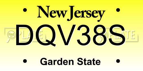 DQV38S New Jersey License Plate