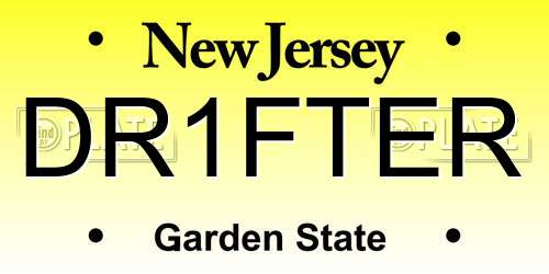 DR1FTER New Jersey License Plate