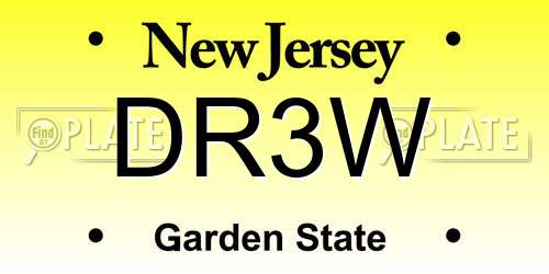 DR3W New Jersey License Plate
