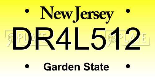 DR4L512 New Jersey License Plate