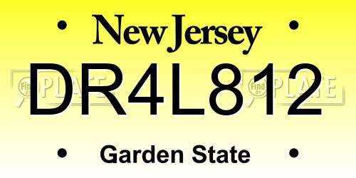 DR4L812 New Jersey License Plate