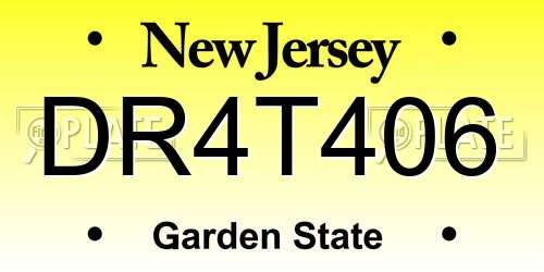 DR4T406 New Jersey License Plate