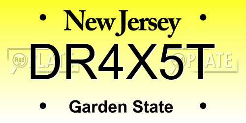 DR4X5T New Jersey License Plate